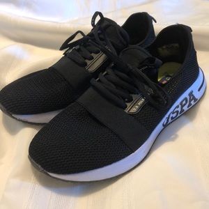 U.S. Polo ASSN. black white sneakers size 10 women